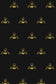Napoleon Bee Velvet Fabric - Black & Pale Gold on Black - Timorous Beasties - NB/8702/07 - Premier Wallcovering
