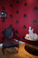 Napoleon Bee Wallpaper - Black & Gold on Red - Timorous Beasties - TB/NAP/4005/SNW - Premier Wallcovering