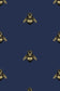 Napoleon Bee Wallpaper - Black & Gold on Navy - Timorous Beasties - TB/NAP/6001/SNW - Premier Wallcovering