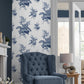 Narberth Wallpaper - Midnight Seaspray Blue - Laura Ashley - 119851 - Premier Wallcovering