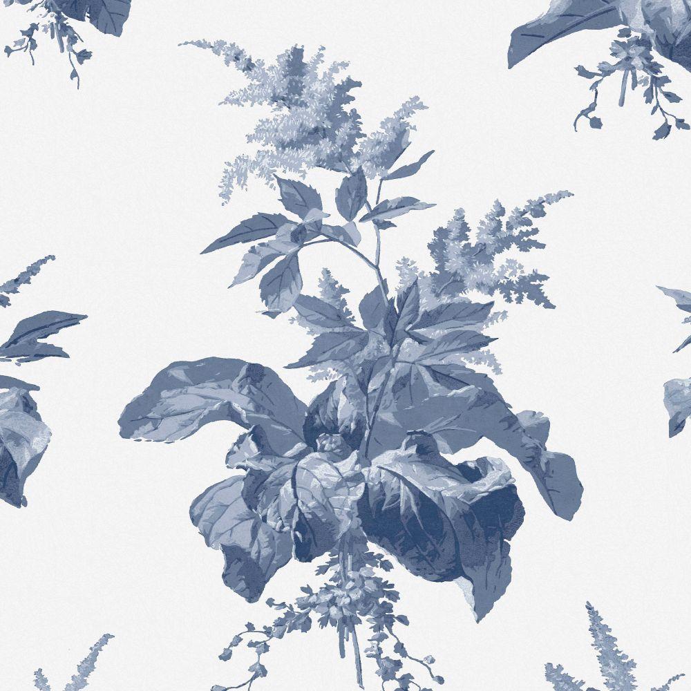 Narberth Wallpaper - Midnight Seaspray Blue - Laura Ashley - 119851 - Premier Wallcovering