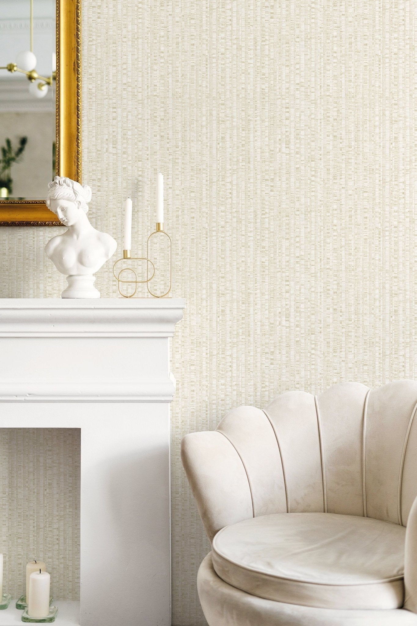Natural FX 2 Bamboo Wallpaper - Beige / White / Cream - Galerie - G67763 - Premier Wallcovering