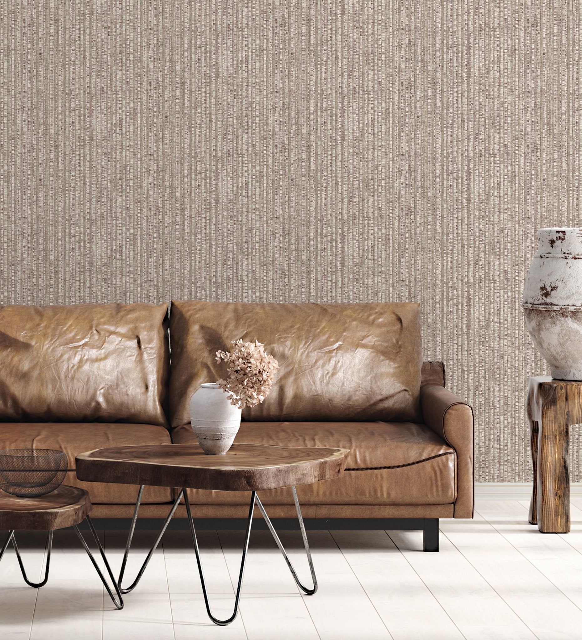 Natural FX 2 Bamboo Wallpaper - Red / Bronze Brown - Galerie - G67768 - Premier Wallcovering