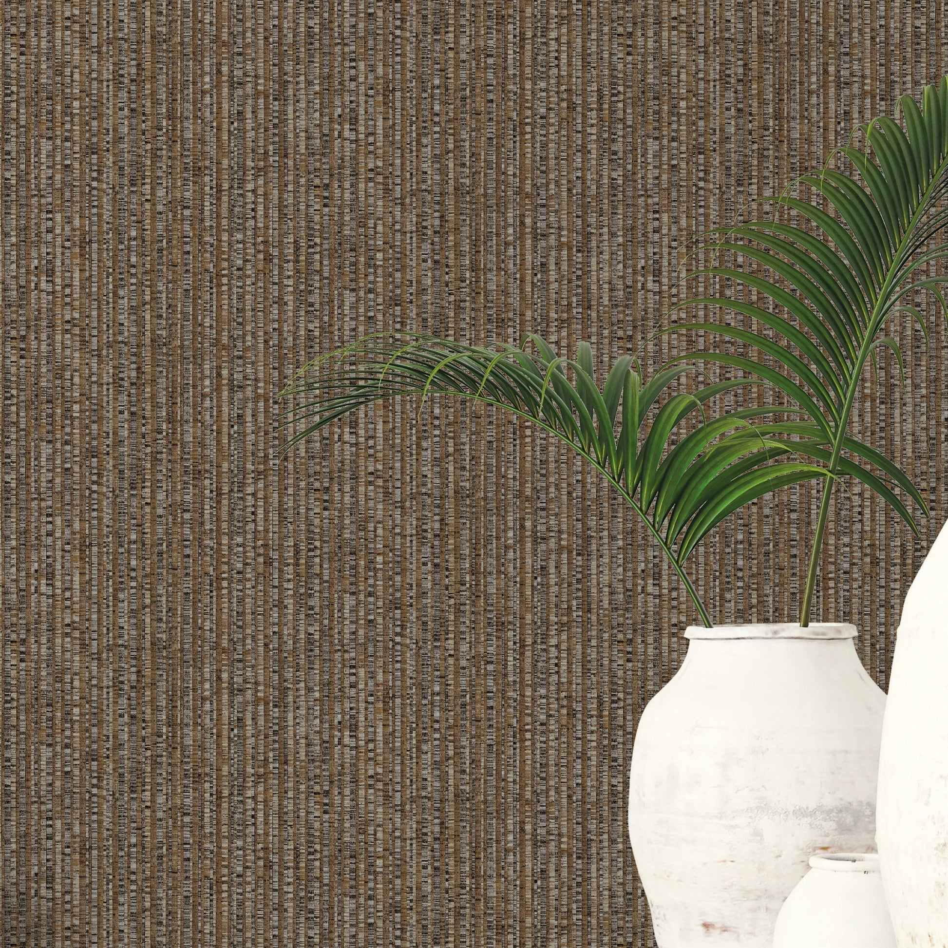 Natural FX 2 Bamboo Wallpaper - Bronze Brown / Orange - Galerie - G67765 - Premier Wallcovering