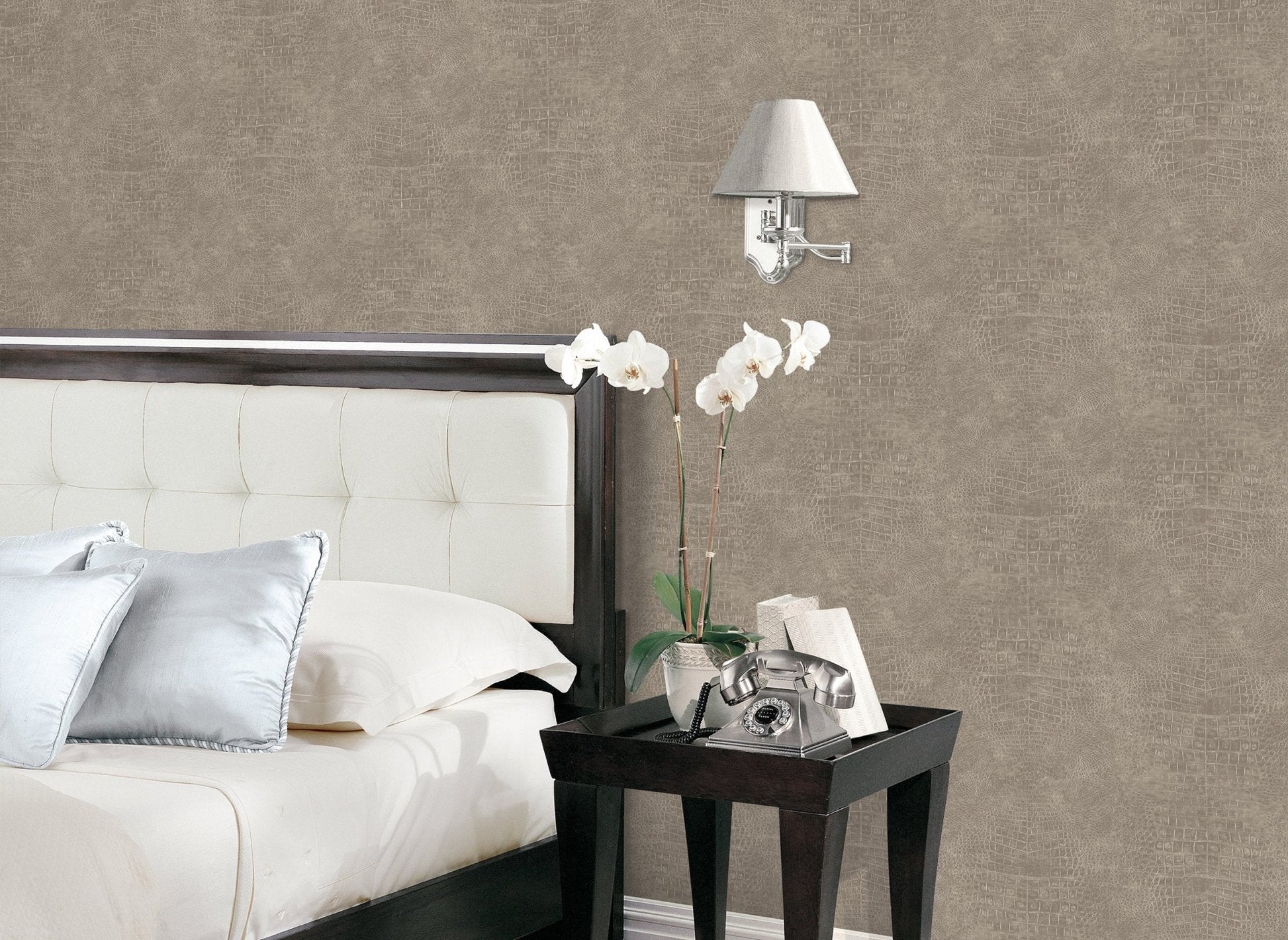 Natural FX 2 Crocodile Wallpaper - Brown - Galerie - G67503 - Premier Wallcovering