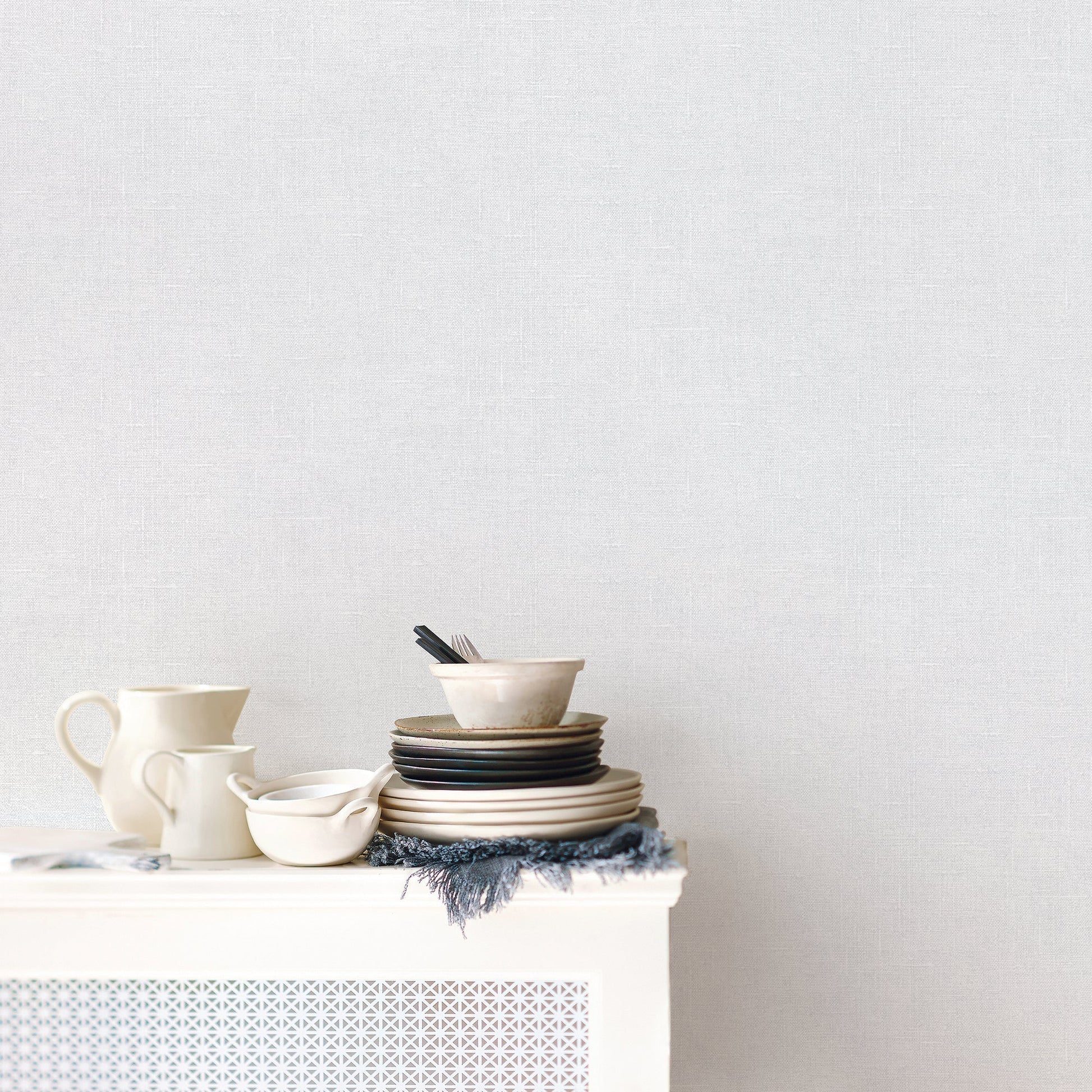 Natural FX 2 Hessian Wallpaper - Grey - Galerie - G67444 - Premier Wallcovering