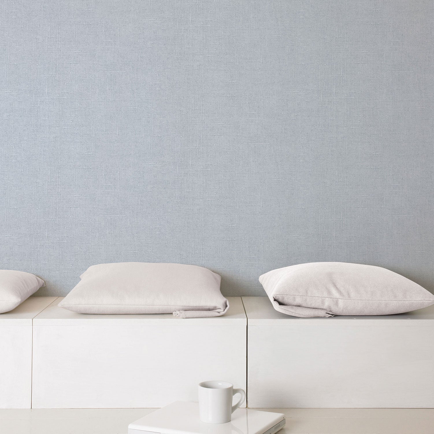 Natural FX 2 Hessian Wallpaper - Blue - Galerie - G67440 - Premier Wallcovering