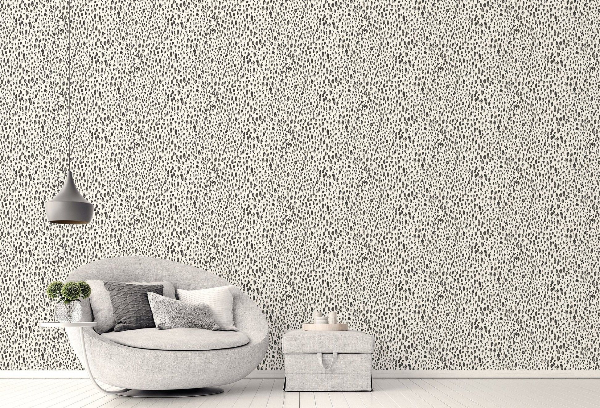 Natural FX 2 Leopard Wallpaper - White / Black / Grey - Galerie - G67762 - Premier Wallcovering