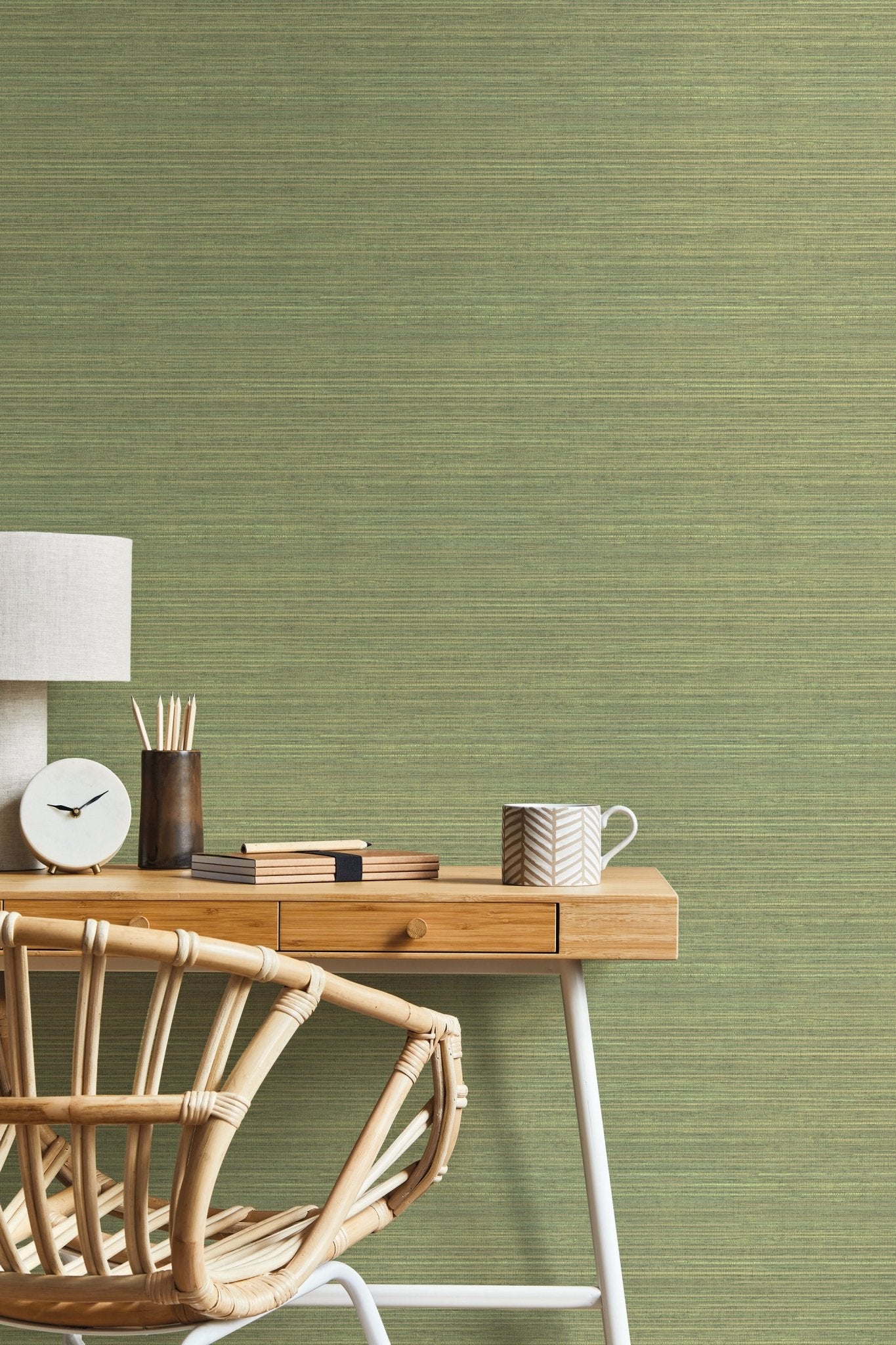 Natural FX 2 Seagrass Wallpaper - Green - Galerie - G45422 - Premier Wallcovering