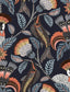 Nene Wallpaper - Terracotta, Cerulean Blue & Heath Grey on Midnight - 119/8038 - Cole & Son - Premier Wallcovering