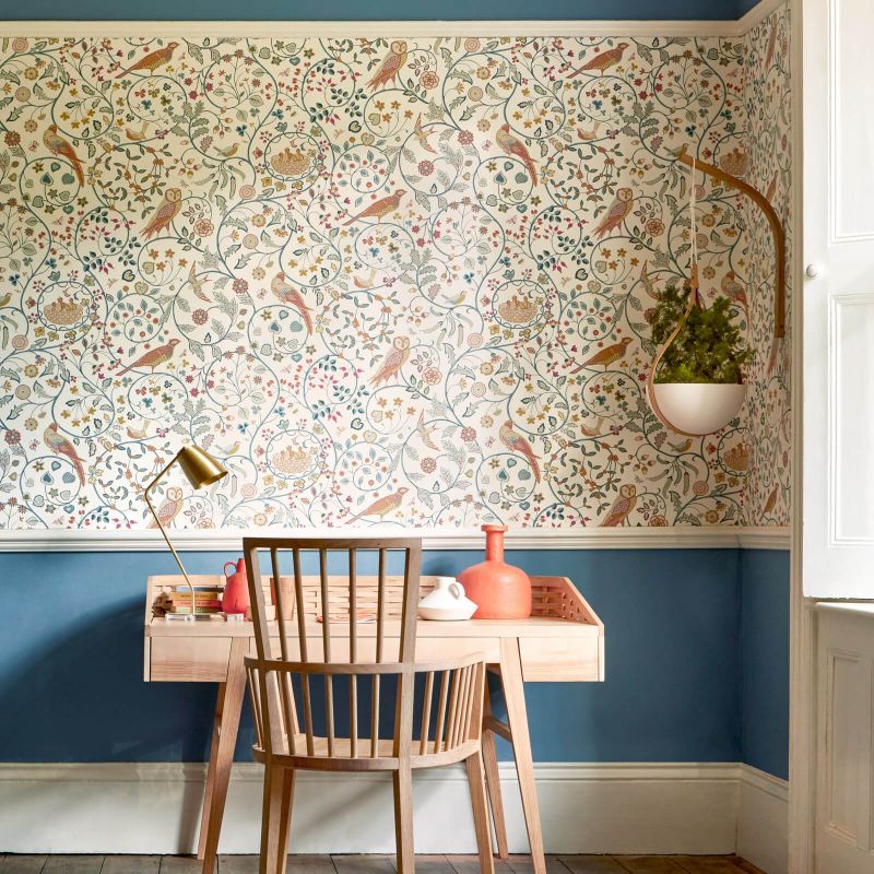 Newill Wallpaper - Indigo Saffron - 216703 - Morris & Co - Premier Wallcovering