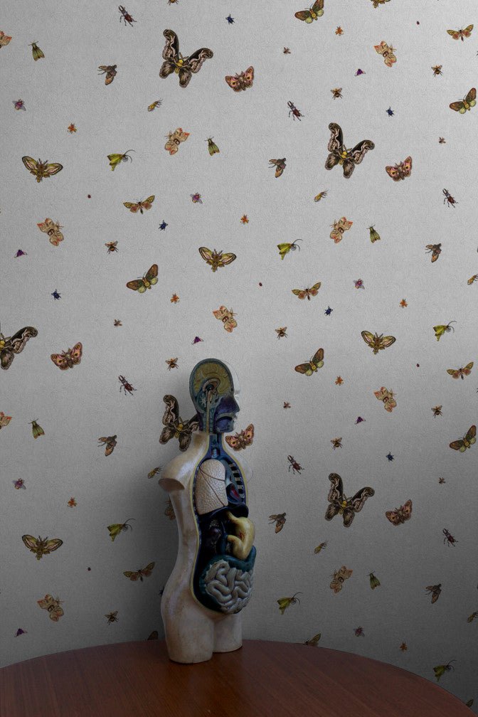 Nightcrawlers Wallpaper - Cool Grey - Timorous Beasties - RUS/NCR/MATT/02 - Premier Wallcovering