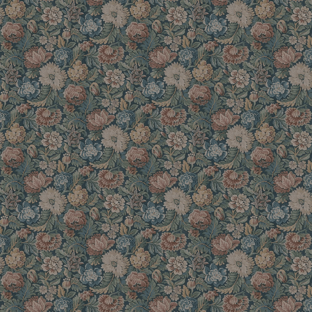 Nightingale Garden Wallpaper - Charcoal - Green / Pink - Boråstapeter - 3561 - Premier Wallcovering