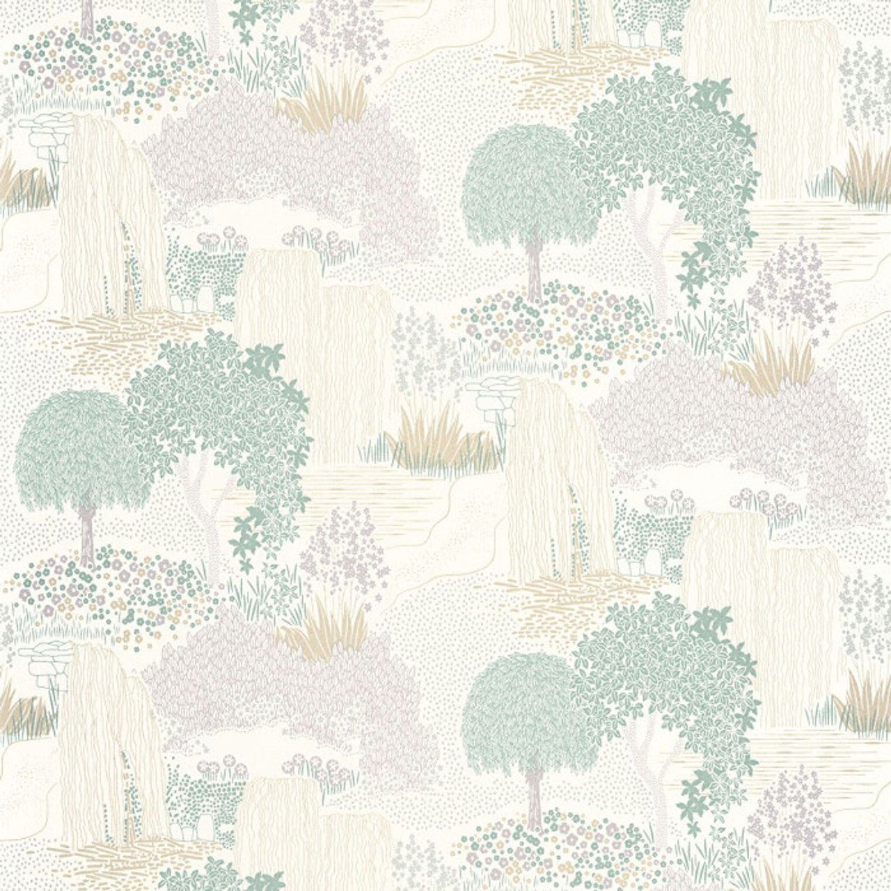 Niwa Kyoto Wallpaper - Vert Sauge - Casadeco - 88727241 - Premier Wallcovering