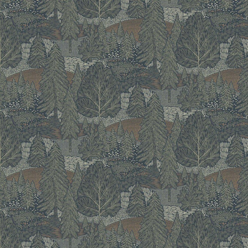Northern Forest Wallpaper - Blue - Boråstapeter - 4701 - Premier Wallcovering