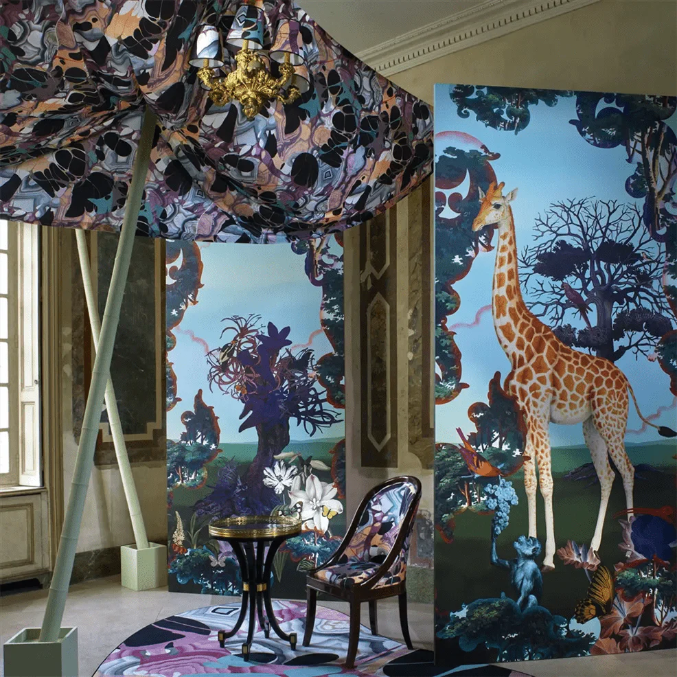 Novafrica Sunrise Scene 2 Wallpaper - Azur - Christian Lacroix - PCL7048/01 - Premier Wallcovering