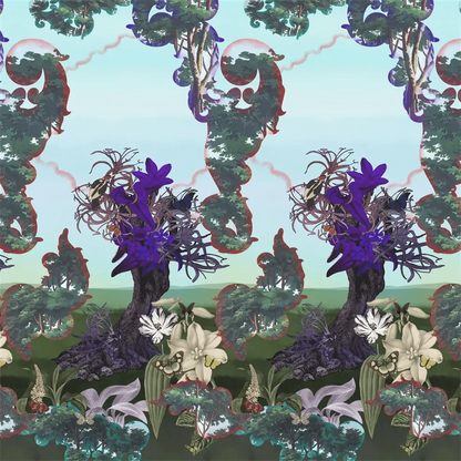 Novafrica Sunrise Scene 2 Wallpaper - Azur - Christian Lacroix - PCL7048/01 - Premier Wallcovering