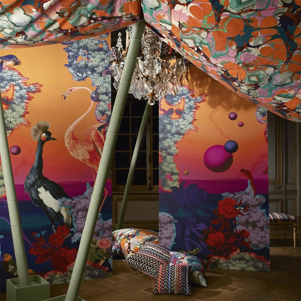 Novafrica Sunset Scene 1 Wallpaper - Tangerine - Christian Lacroix - PCL7049/01 - Premier Wallcovering