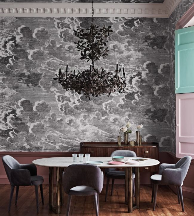 Nuvole Wallpaper - Black & White - 114/29058 - Cole & Son - Premier Wallcovering