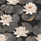 Nymphea Gardens Wallpaper - Noir Fusain - Casadeco - 87639874 - Premier Wallcovering