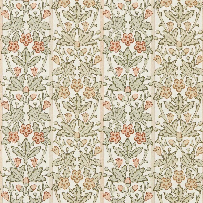 Oak & Blossom Wallpaper - Chestnut/Primrose - Morris & Co - 217589 - Premier Wallcovering