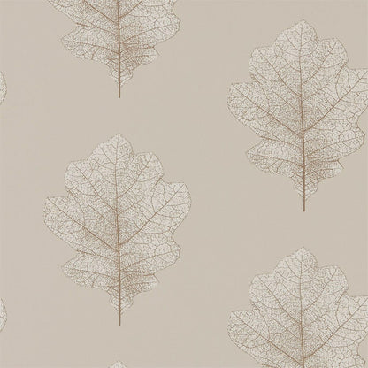Oak Filigree Wallpaper - Stone/Gilver - Sanderson - DWOW215698
