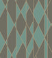 Oblique Wallpaper - Teal, Soot & Metallic Gilver - 105/11048 - Cole & Son - Premier Wallcovering