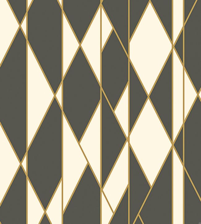 Oblique Wallpaper - Black, White and Metallic Gold - 105/11049 - Cole & Son - Premier Wallcovering