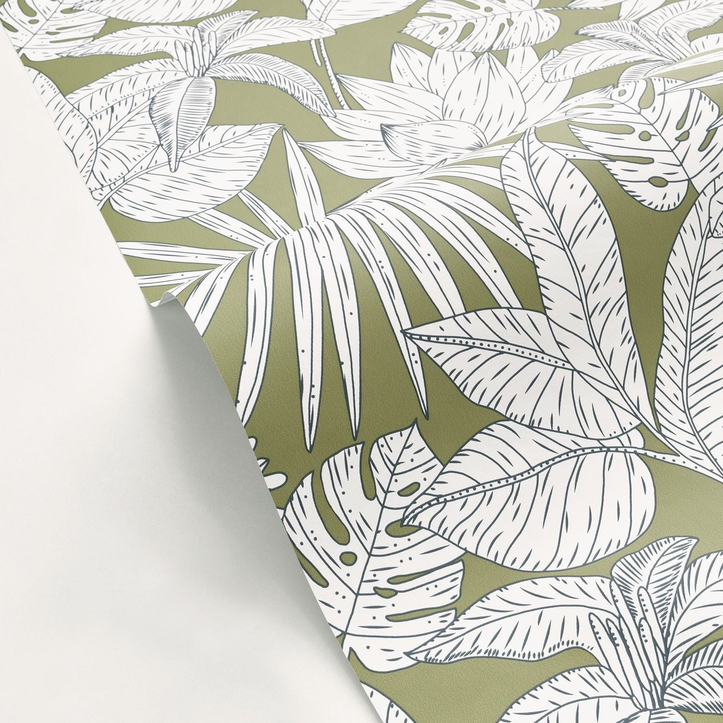 Odyssee Hawai Wallpaper - Vert Kaki - Caselio - 101437167