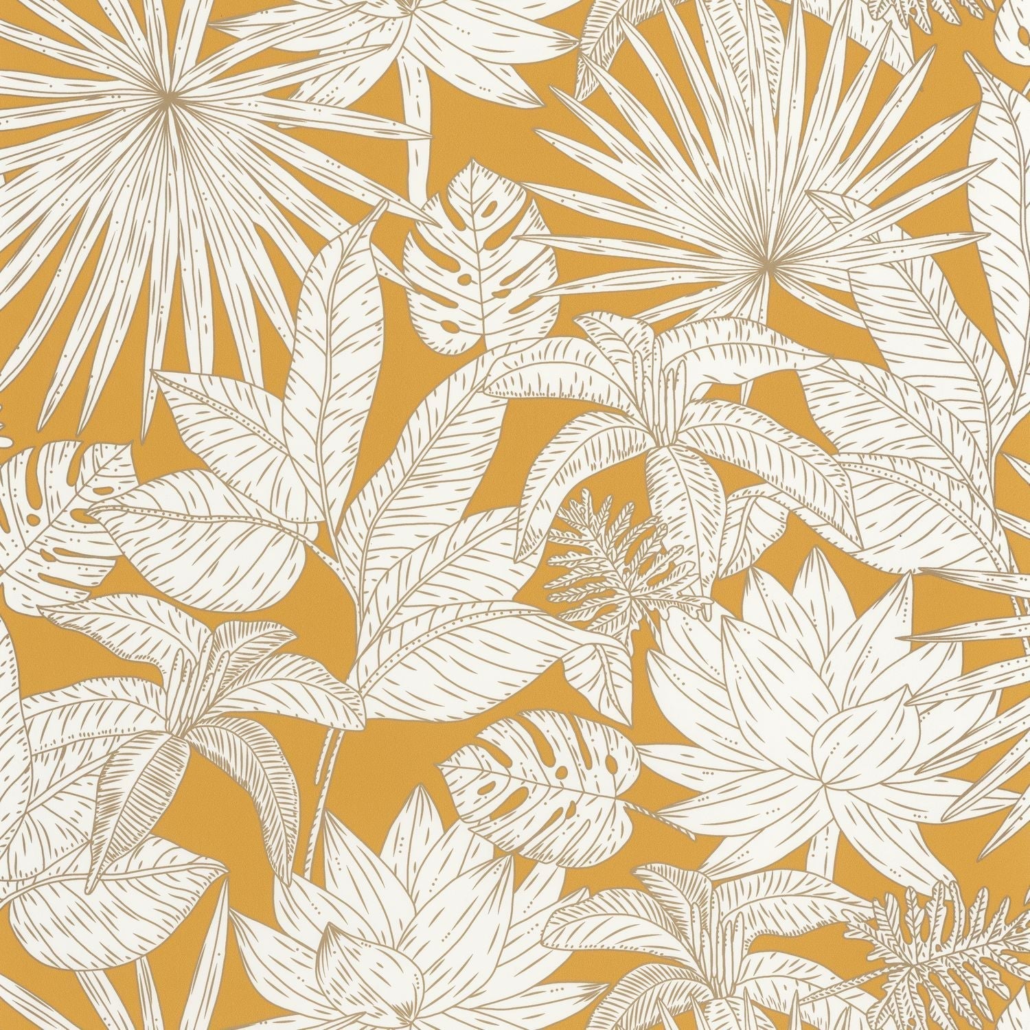 Odyssee Hawai Wallpaper - Jaune - Caselio - 101432216