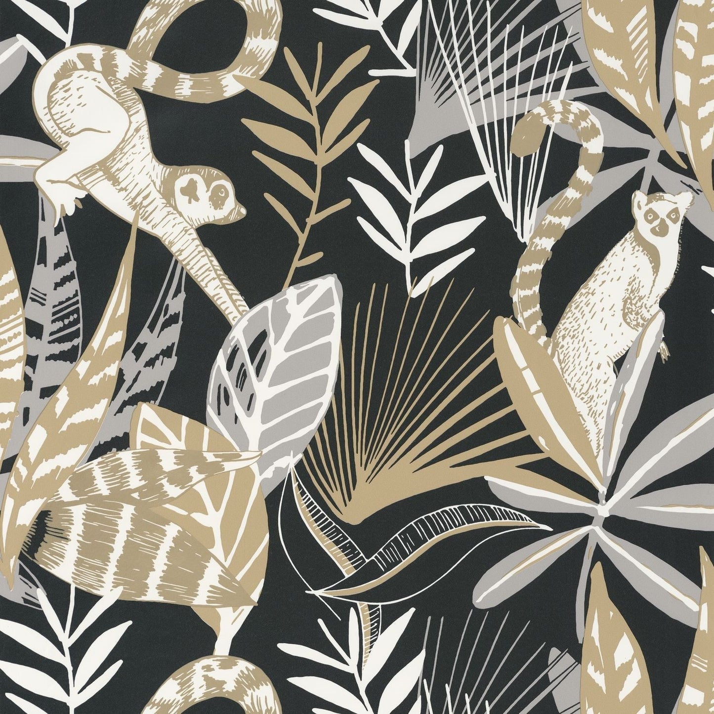 Odyssee Madagascar Wallpaper - Noir/ Beige - Caselio - 101409911