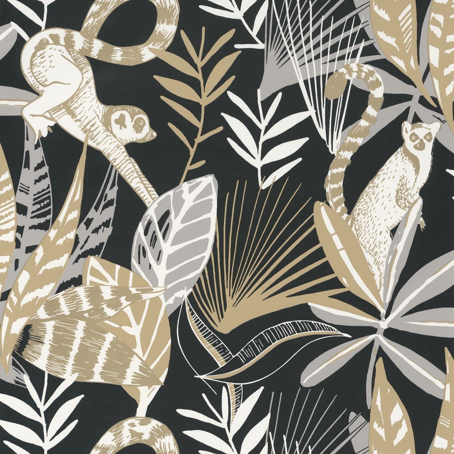 Odyssee Madagascar Wallpaper - Noir/ Beige - Caselio - 101409911