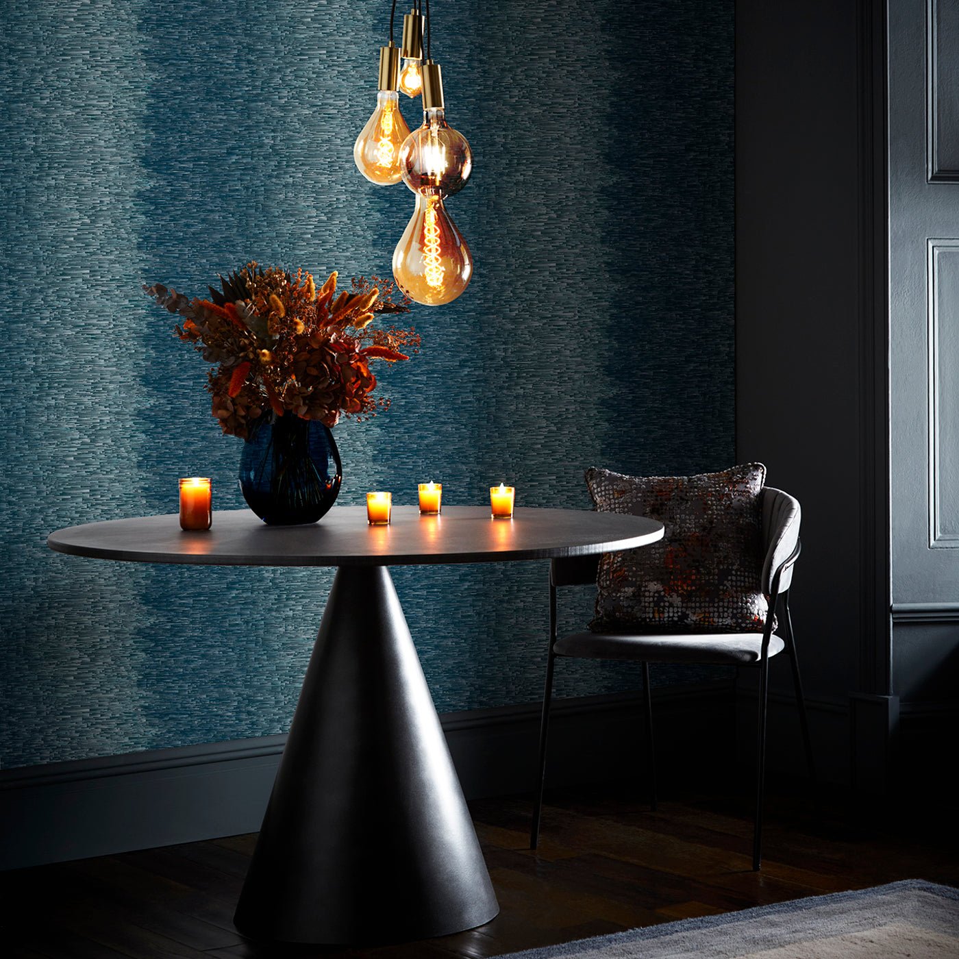 Ombre Wallpaper - Denim - Clarke & Clarke - W0153/01 - Premier Wallcovering