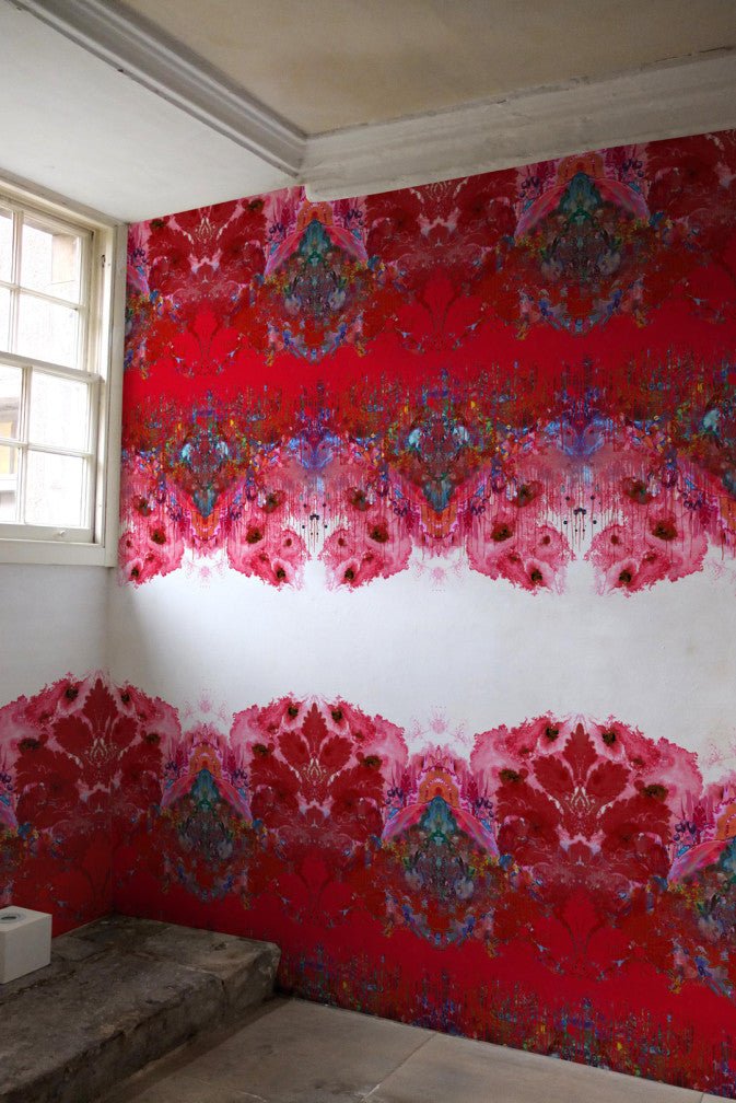 Omni Drips Wallpaper Panels - Red - Timorous Beasties - ROR/OMD/OBRN/01 - Premier Wallcovering