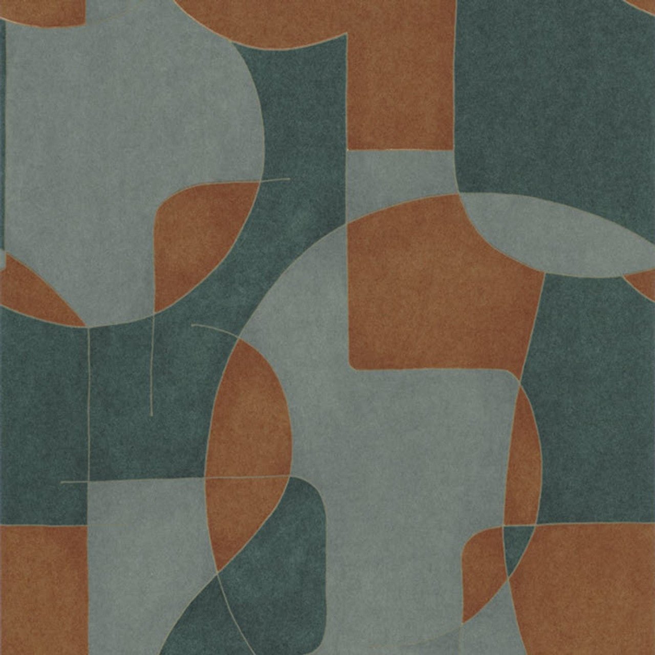 Op'art Gallery Wallpaper - Vert And Cuivre - Casadeco - 86097503 - Premier Wallcovering