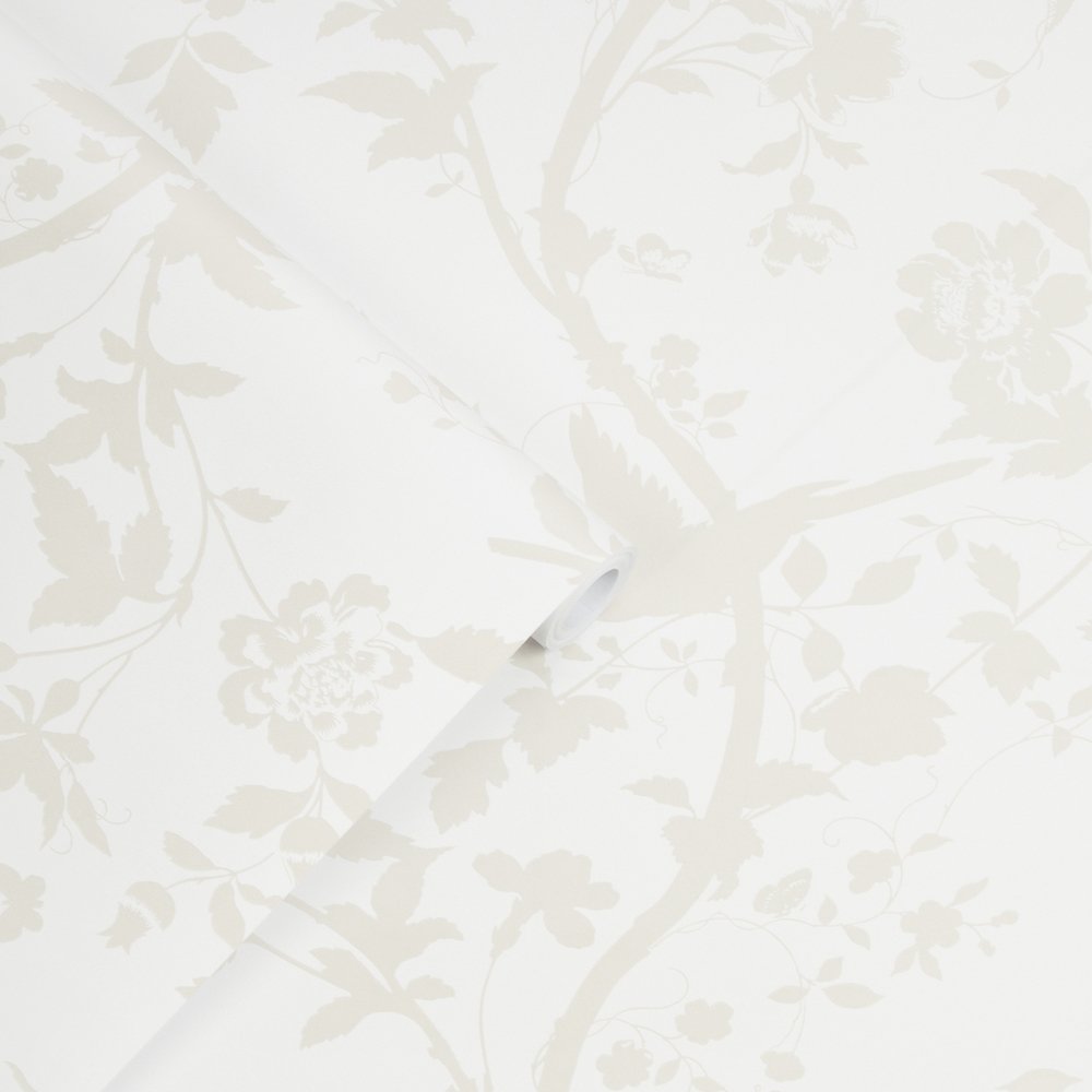 Oriental Garden Pearlescent Wallpaper - White - Laura Ashley - 113391 - Premier Wallcovering