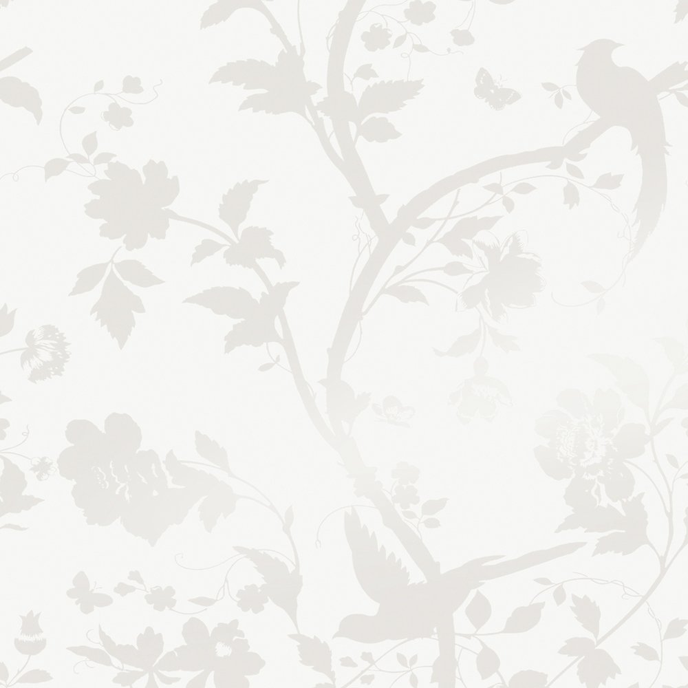 Oriental Garden Pearlescent Wallpaper - White - Laura Ashley - 113391 - Premier Wallcovering