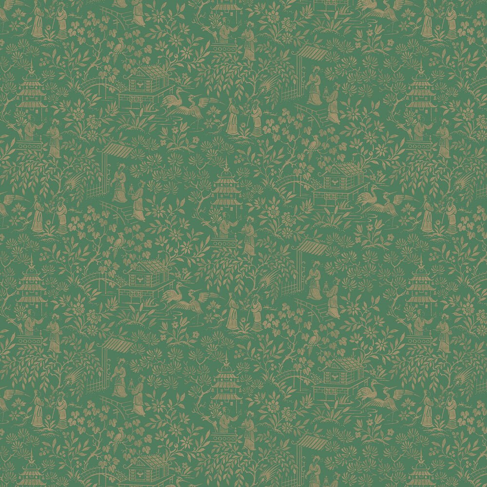 Oriental Garden Wallpaper - Emerald - Boråstapeter - 4271 - Premier Wallcovering