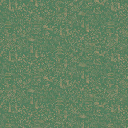 Oriental Garden Wallpaper - Emerald - Boråstapeter - 4271 - Premier Wallcovering