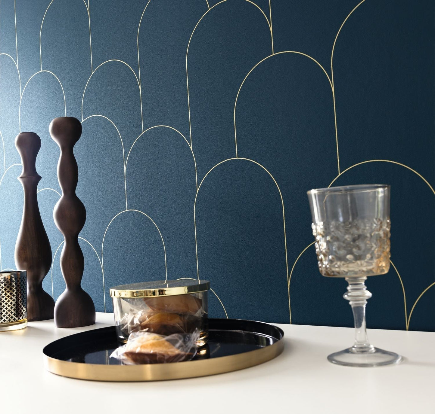 Ornament Wallpaper - Bleu Nuit - Caselio - 105281022