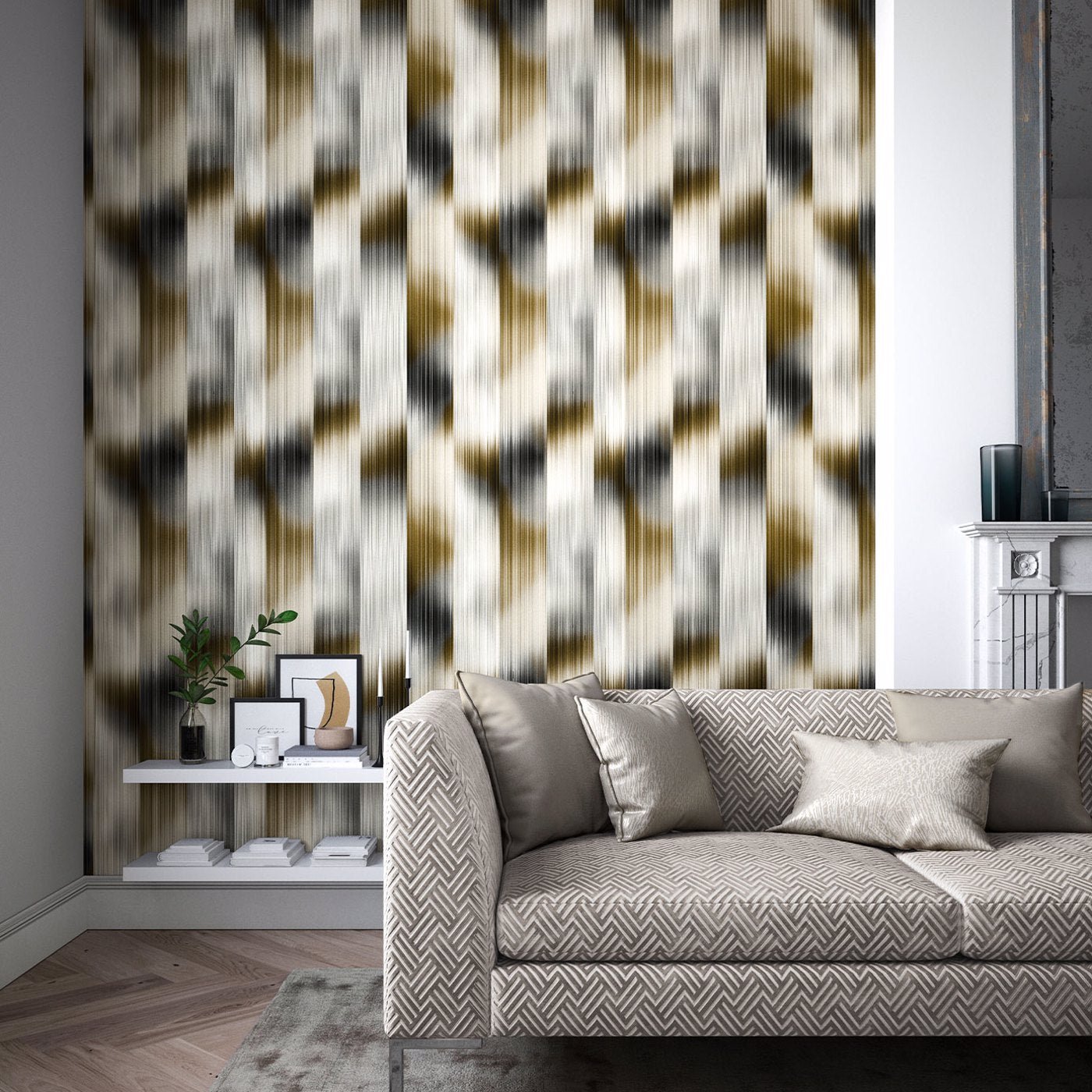 Oscillation Wallpaper - Tobacco/Slate - Harlequin - HM7W112754