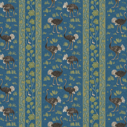 Ostrich Stripe Wallpaper - Bright Blue - Josephine Munsey - JMW-103221 - Premier Wallcovering