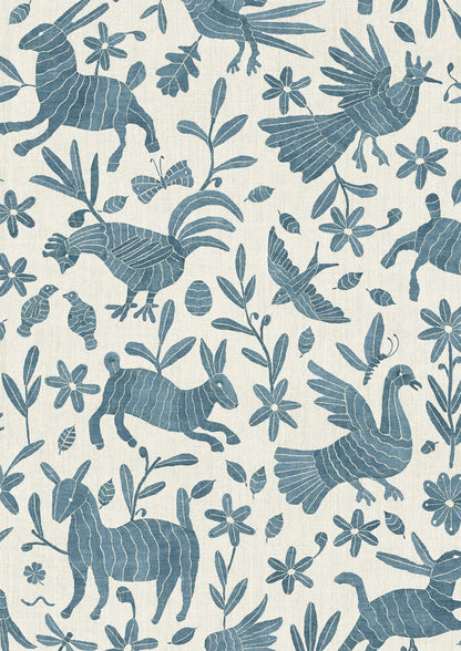 Otomi Wallpaper - Bluebird - Lewis & Wood - Premier Wallcovering