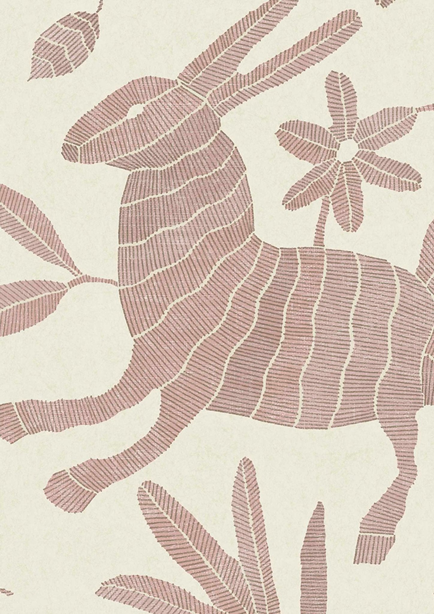 Otomi Wallpaper - Bunny Pink - Lewis & Wood - Premier Wallcovering