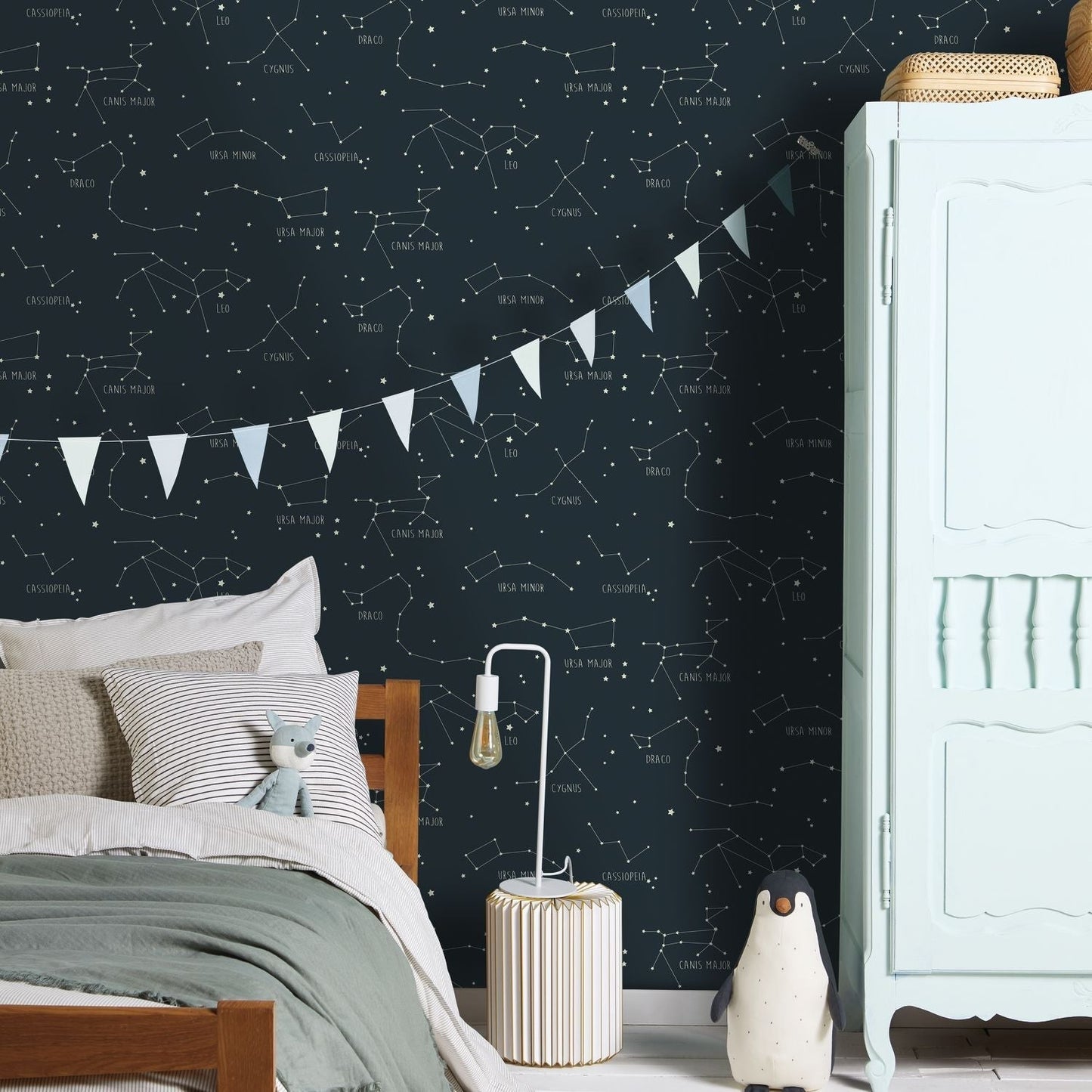 Our Planet Constellations Wallpaper - Bleu Nuit - Caselio - 101916918