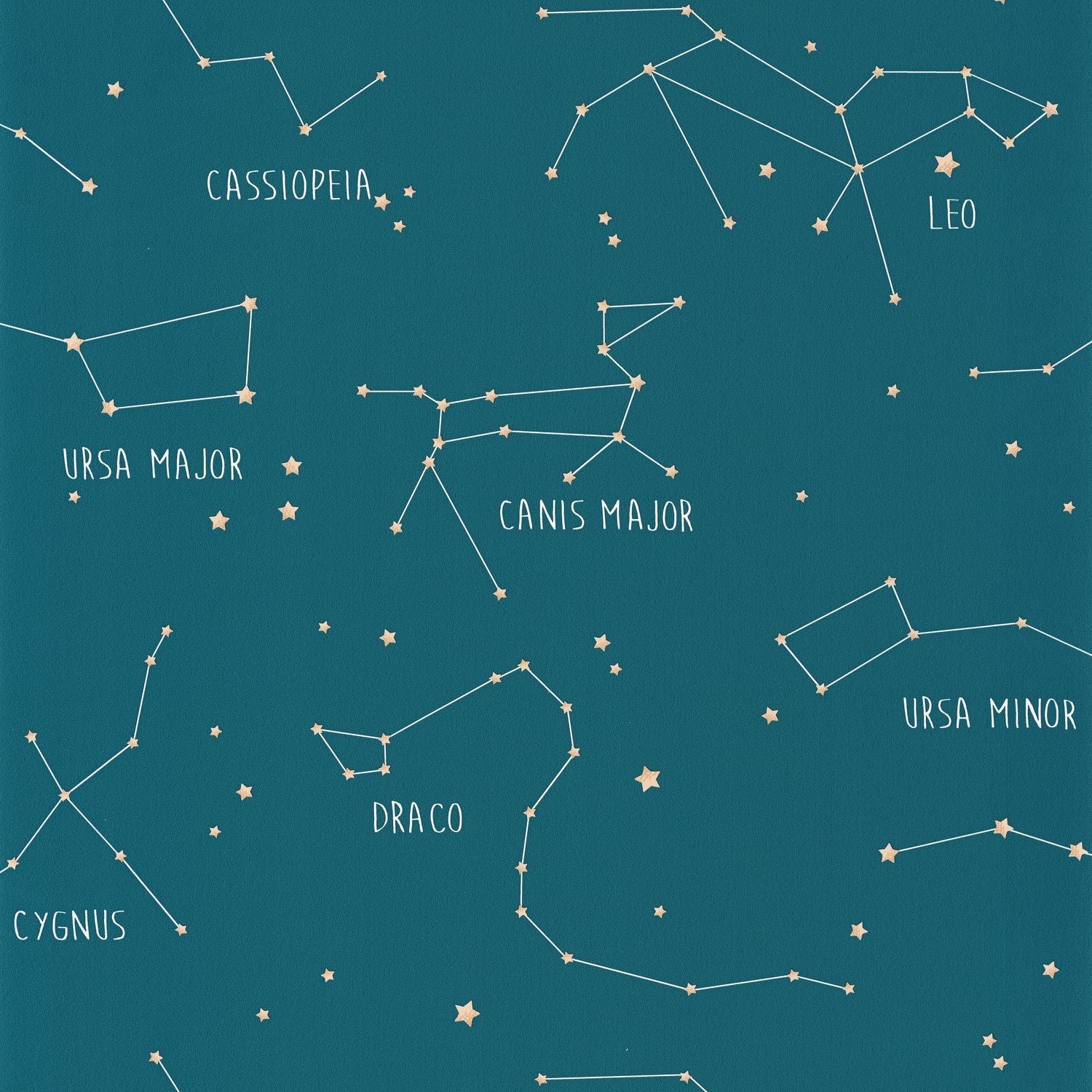 Our Planet Constellations Wallpaper - Bleu Mer - Caselio - 101916003