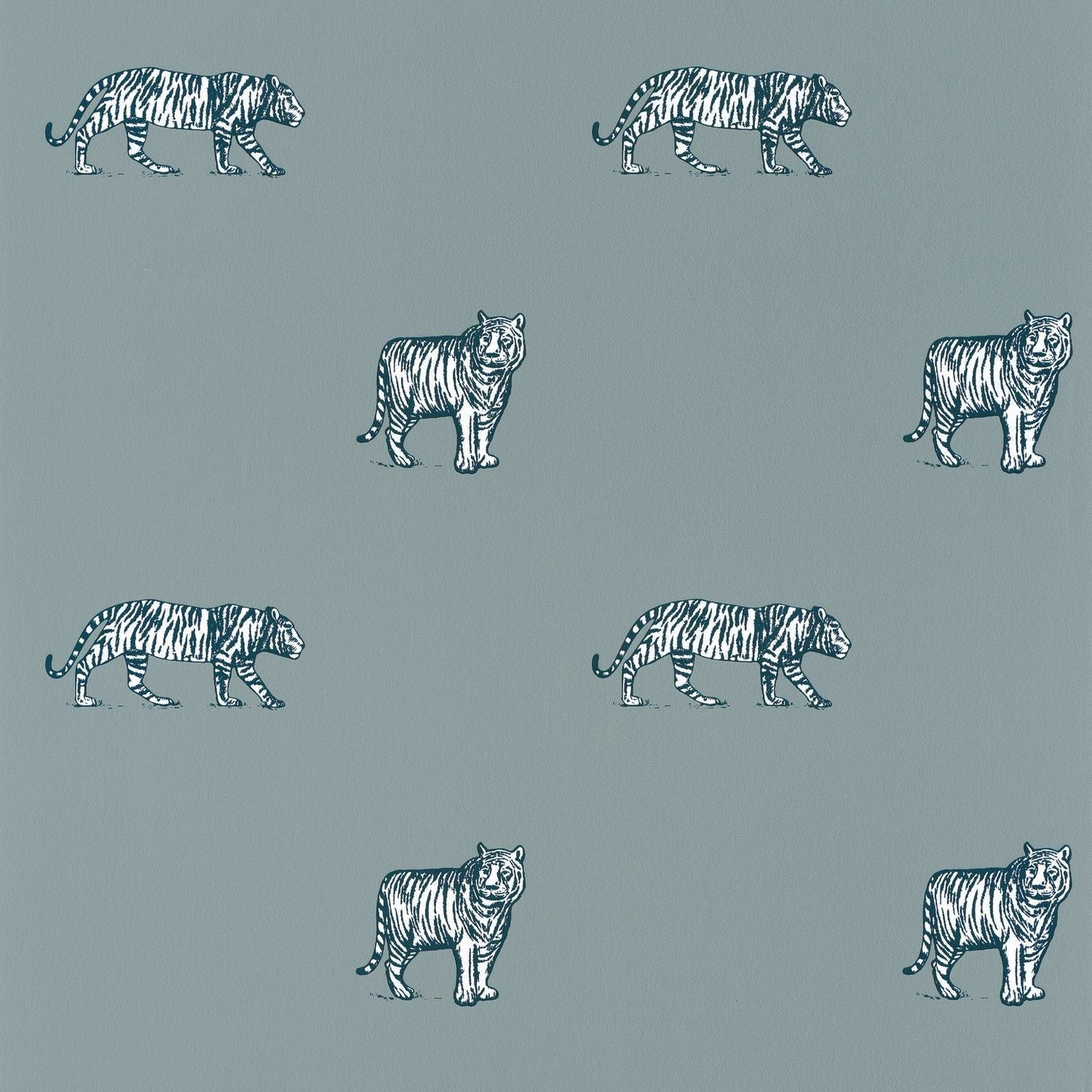 Our Planet Eye Of The Tiger Wallpaper - Bleu Nuit - Caselio - 101967106