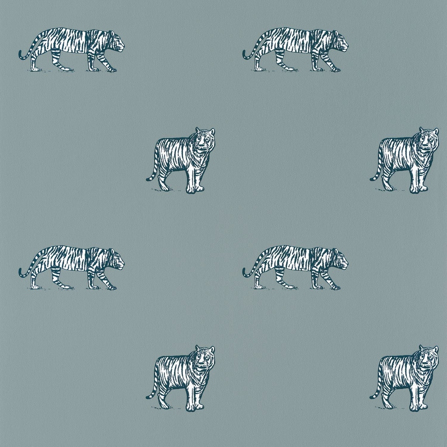Our Planet Eye Of The Tiger Wallpaper - Bleu Nuit - Caselio - 101967106