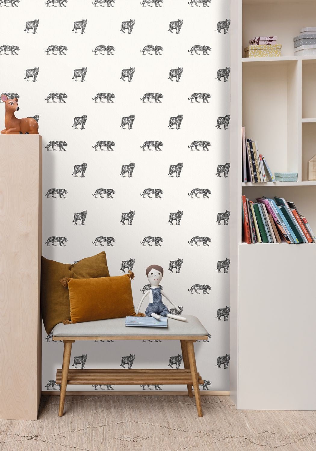 Our Planet Eye Of The Tiger Wallpaper - Noir Et Blanc - Caselio - 101969916