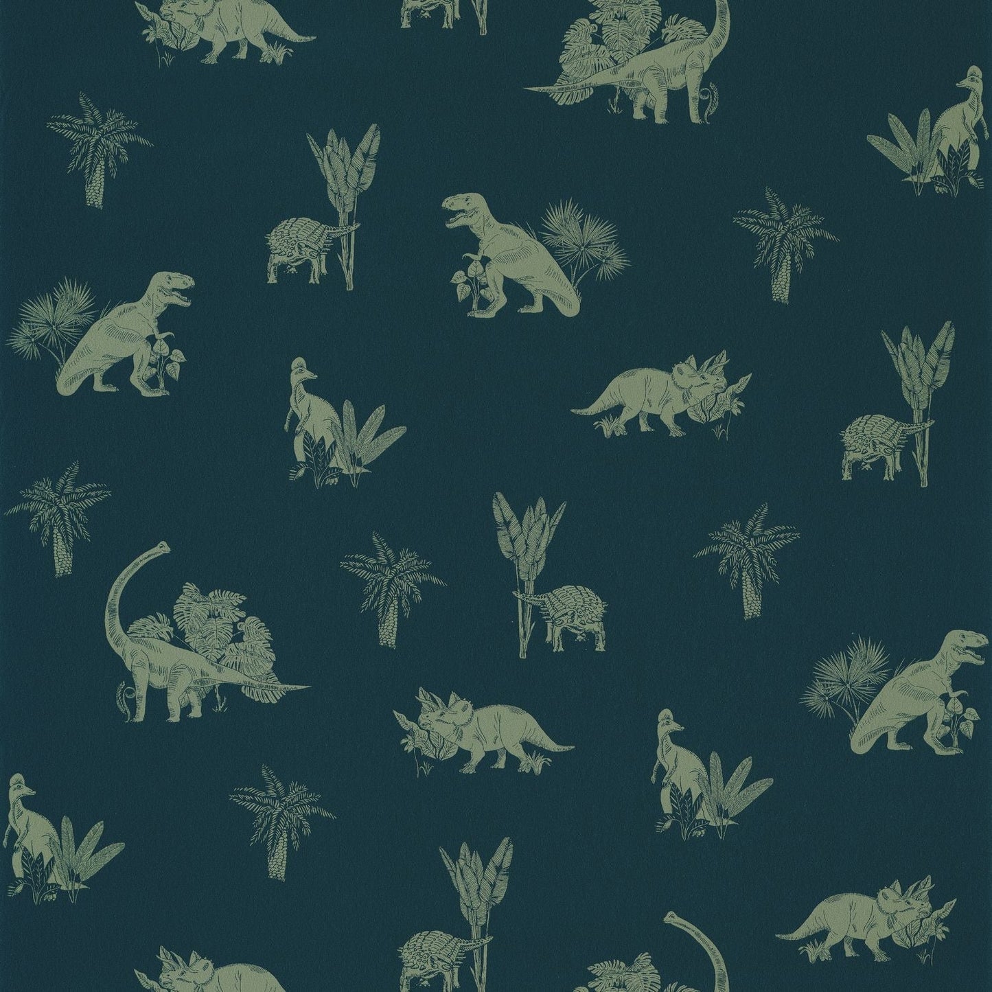 Our Planet Jurassic World Wallpaper - Bleu Nuit - Caselio - 101936900
